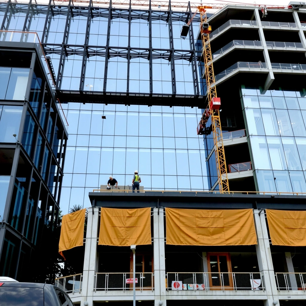 Modern office building construction
