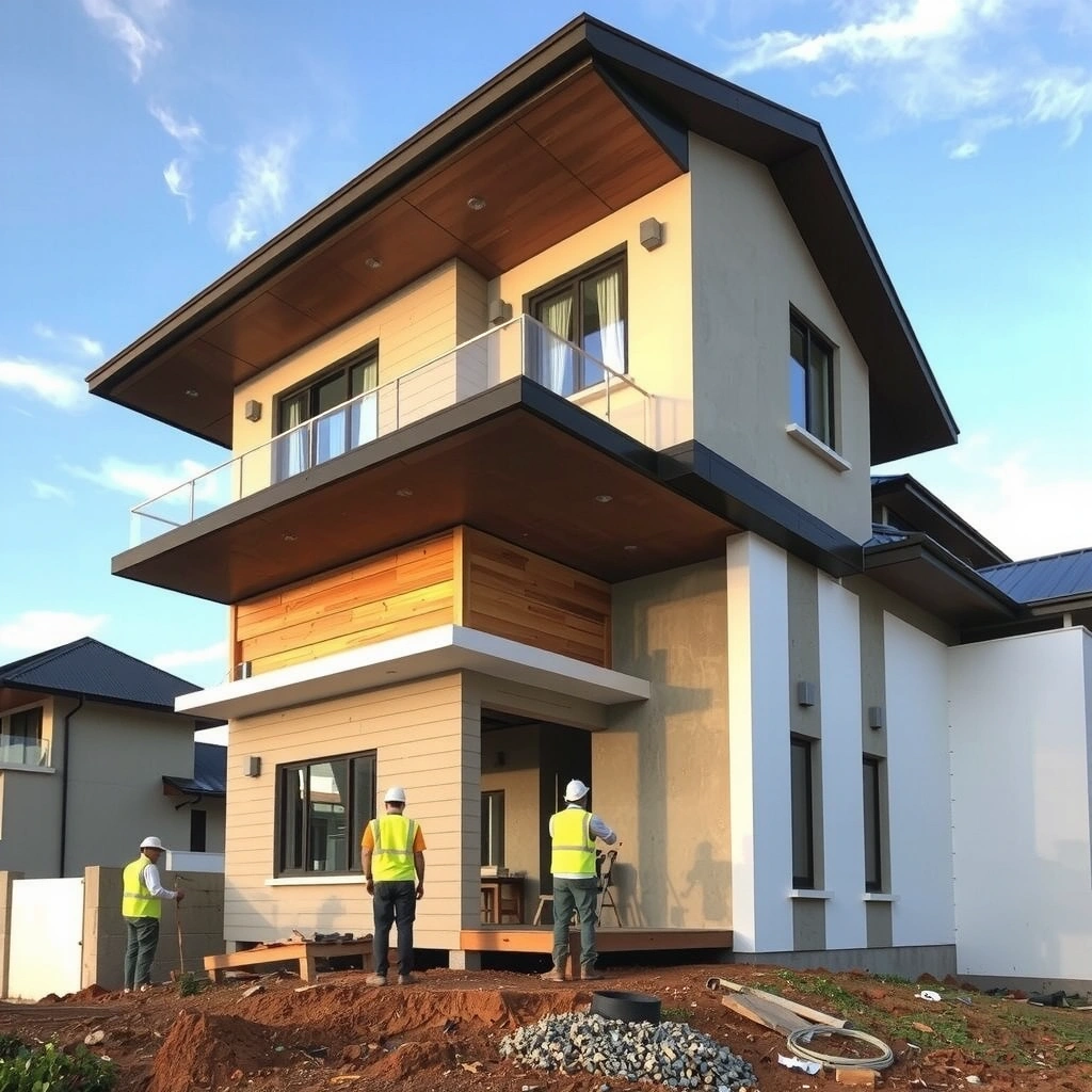 Modern residential home construction in Philippines